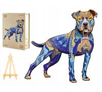 PASJO Puzle de madera con diseño de perro, 250 piezas, 42 x 42 cm, idea de regalo para niños, rompecabezas único en forma de animal, rompecabezas creativo de madera para adultos