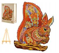 PASJO - Puzzle de madera para adultos con motivo de un Wiewiórka 300 piezas 42 x 33,3 cm - Idea de regalo para niños - Puzzle de madera Wiewiórka - Puzzle de madera único en forma de animal - Creative