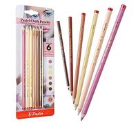 Pasler® Juego de lápices de tiza pastel, 6 colores de tono de piel, núcleo suave, lápices de carbón de colores profesionales para dibujo de artistas, bocetos, juego de retratos de 6 piezas