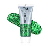 PASNOWFU Green Body Glitter Gel, St Patricks Day Holographic Chunky Sparkle Hair Glitter for Festival, Rave Accessories for Women, St Patricks Day Face Sequins Gel for Festival Outfit for Women, Party