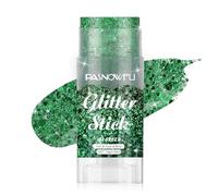 PASNOWFU Green Body Glitter Stick, Emerald Face Glitter for Women and Girls, Hair Tinsel Stick for St Patricks Day Trajes Party Accessories, Festival Rave Concert Stage Performance Cosplay
