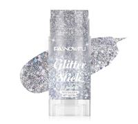 PASNOWFU Silver Body Glitter Stick, Metallic Gel Face Glitter for Women and Girls, Gel Formula Hair Accessories for Festival Concert Party Makeup Stage Performance Cosplay Costume Events