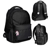 PASO BeUniq Uniq - Mochila escolar juvenil con diseño de unicornio, Negro, L