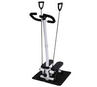 Paso de escalera, fitness stepper con manillar, pantalla LED, bandas de resistencia, alfombrilla de silicona antideslizante para oficina, salón, dormitorio, gimnasio, capacidad de carga 150 kg