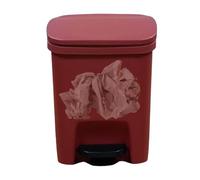Paso en el bote de basura con pedales antideslizantes | PP Kitchen Bask Bin con fondo elevado | Contenedor de desechos pequeños fáciles de limpiar | Modern Step Trash Can Invisible Bag Bucle | Contene