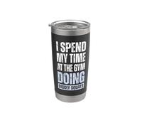 Paso Mi Tiempo En El Gym Haciendo Sentadillas Vaso térmico de acero inoxidable de doble pared
