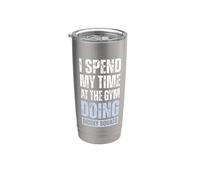 Paso Mi Tiempo En El Gym Haciendo Sentadillas Vaso térmico de acero inoxidable de doble pared