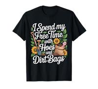Paso mi Tiempo Libre con Azadas y Bolsas de Tierra, Divertida jardinería Camiseta