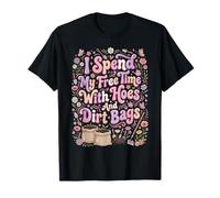 Paso mi Tiempo Libre con Azadas y Bolsas de Tierra, Divertida jardinería Camiseta