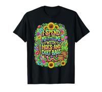 Paso mi Tiempo Libre con Azadas y Bolsas de Tierra, Divertida jardinería Camiseta