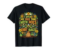 Paso mi Tiempo Libre con Azadas y Bolsas de Tierra, Divertida jardinería Camiseta