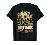 Paso mi Tiempo Libre con Azadas y Bolsas de Tierra, Divertida jardinería Camiseta
