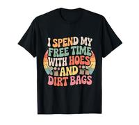 Paso mi Tiempo Libre con Azadas y Bolsas de Tierra, Divertida jardinería Camiseta