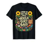 Paso mi Tiempo Libre con Azadas y Bolsas de Tierra, Divertida jardinería Camiseta