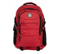 PASO Mochila deportiva impermeable para hombre y mujer. Mochila escolar cómoda para niños y niñas. Mochila de senderismo ligera y ergonómica. Mochila escolar, Rojo y Negro