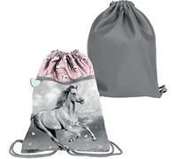 Paso Mochila Premium School Bag para zapatos, zapatos, zapatillas de caballo, Gris y rosa., Mochila Premium para zapatos zapatillas zapatillas