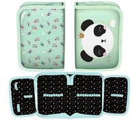 Paso Panda - Estuche plegable con diseño de oso de peluche, sin accesorios, con purpurina, multicolor, Estuche ampliable