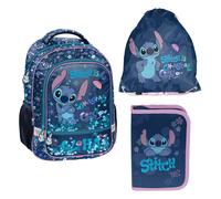 Paso Set escolar Stitch mochila 38x28x15 cm con estuche y bolsa DS26XX