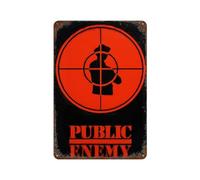 PASOFENE Póster de metal con logotipo de enemigo público, decoración de pared, decoración moderna de bar, 30 x 20 cm