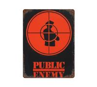 PASOFENE Póster de metal con logotipo de enemigo público, decoración de pared, decoración moderna de bar, 40 x 30 cm