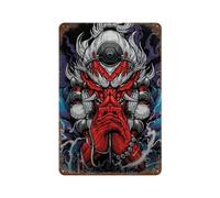 PASOFENE Red Oni Digital Art IllustrationWall Decor Art Art Metal Tin Poster Modern Bar Decorations30x20cm