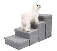 Pasos ajustables para perros - 4 escalones creativos | Escaleras para mascotas con almacenamiento integrado, carril seguro para cachorros, gatos y animales pequeños para el hogar y los viajes