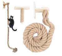 Pasos de Salto de Gatito - Escalera de Salto de Descanso para Mascotas - Cuerda de Escalada de Gatos de 173 cm para el Montaje del Techo | Muebles de rascado de Madera montados en la Pared