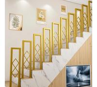 Pasos Exteriores o Interiores En Forma de U Barandilla,Corredor Jardín Tipo Loft Hierro Pasamanos,Seguridad Antideslizante Barandilla(Size:U/85cm,Color:dorado)