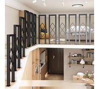 Pasos Exteriores o Interiores En Forma de U Barandilla,Corredor Jardín Tipo Loft Hierro Pasamanos,Seguridad Antideslizante Barandilla(Size:U/85cm,Color:negro)
