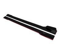 Pasos Laterales para VW para Golf MK6 MK7 GTI para Jetta 2015-2021 78.7" Spoiler Falda Lateral Spoiler Panel Extensión Panel Balancín Kit Cuerpo Winglet Lip(Negro con Lado Rojo)