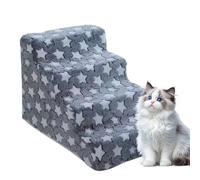 Pasos para perros de cama - Rampa de cachorro ajustable de 22 pulgadas para perros pequeños, escaleras de gato plegables no resbaladizas lavables con relleno de espuma suave, acceso portátil para