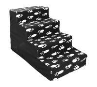 Pasos para perros, escaleras para mascotas en 4 peldaños para cama, cómoda cama de escalera de franela para mascotas, fácil de montar para gatos pequeños, grandes y