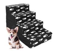 Pasos para Perros | Pasos para Cama para Perros de 4 Pasos | Cama cómoda de Franela para escaleras para Mascotas, fácil de Montar, Animales pequeños, Gatos Grandes, Cama para pequeños