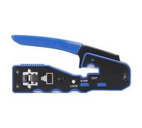 Pass Through Crimping Tool 8P8C Network Registered Jack Crimper, Wire Crimping Tool for CAT5 CAT5E CAT6 Cables, with Built in Wire Stripper and Cutter, Ergonomic PVC Grip, Carbon S