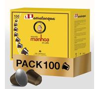 Passalacqua Caffè, Cápsulas Manhoa Compatibles con Nespresso*, Paquete de 100 Cápsulas, Tostado Auténtico Napolitano, Made in Italy, 75% Arábica con Sabor de Miel, Chocolate, Avellanas y Caramelo