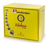 Passalacqua Caffè, Cápsulas Manhoa Compatibles con Nespresso*, Paquete de 100 Cápsulas, Tostado Auténtico Napolitano, Made in Italy, 75% Arábica con Sabor de Miel, Chocolate, Avellanas y Caramelo