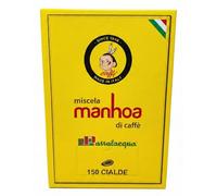 Passalacqua Caffè, Cápsulas Monodosis Manhoa E.S.E., Paquete de 150 Monodosis, Tostado Auténtico Napolitano, Made in Italy, 75% Arábica con Sabor de Miel, Chocolate, Avellanas, Caramelo