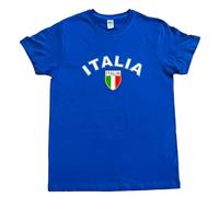 PASSAPAROLA Camiseta Italia azul para niño, impresión en Italia, colores no tóxicos, según las reglas de nuestro país. Algodón 100%, cuello redondo, manga corta., azul royal, 10 años