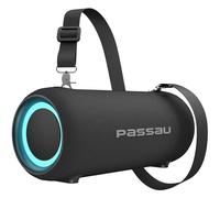 Passau Altavoces Bluetooth portátiles de 40 W, sonido estéreo alto, radiadores pasivos, graves profundos, tiempo de reproducción de 20 horas, correa ajustable, Bluetooth 5.3, altavoz inalámbrico IPX5
