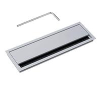 Passe-câble Argent Bureau Eco rectangulaire avec câble Joint à brosse - Passage de câble Aluminium Argent Anodisé - Boîte 100 x 320 mm pour répondre | Meubles ferrures de gedotec®