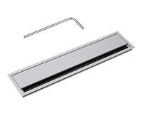 Passe-câble Argent Bureau Eco rectangulaire avec joint à brosse - Passage de câble Aluminium Argent Anodisé - Câble Boîte 100 x 450 mm pour répondre | Meubles ferrures de gedotec®