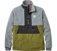 Passenger - Woodland 2.0 Hoodless 1/2 Zip Recycled Polar Fleece Grey Marl Khaki - Talla M - Gris Gris M