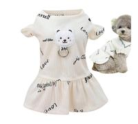 PASSI Vestidos para perros | Disfraz de perro de poliéster con patrón de oso de dibujos animados, uso diario de perro de moda, ropa cómoda y suave para mascotas para interiores, exteriores, tienda de