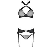 PASSION Amanda Set Cuero Ecológico S/M - Conjunto Elegante Con Comodidad Superior - S/M