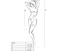PASSION BS097 Bodystocking Negro Talla Única - Diseño Elegante Con Comodidad Superior - BLANCO
