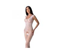 PASSION - BS098 BODYSTOCKING NEGRO TALLA UNICA - BLANCO - 1