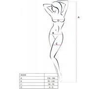 PASSION BS098 Bodystocking Negro Talla Única - Diseño Elegante Para Realzar Tu Confianza - BLANCO