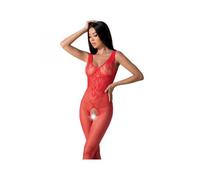 PASSION - BS098 BODYSTOCKING NEGRO TALLA UNICA - Rojo - 1