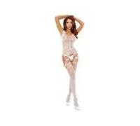 Passion - bs120 bodystocking flores blanco