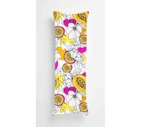 Passion Fruit Body Pillow Case Cover 50x150cm, Long Backrest Cushion Pillow Protector with Zipper, Decorative Bedding Pillowcase, Soft Body Pillow Cover for Couch Bedroom Stripe Flower
